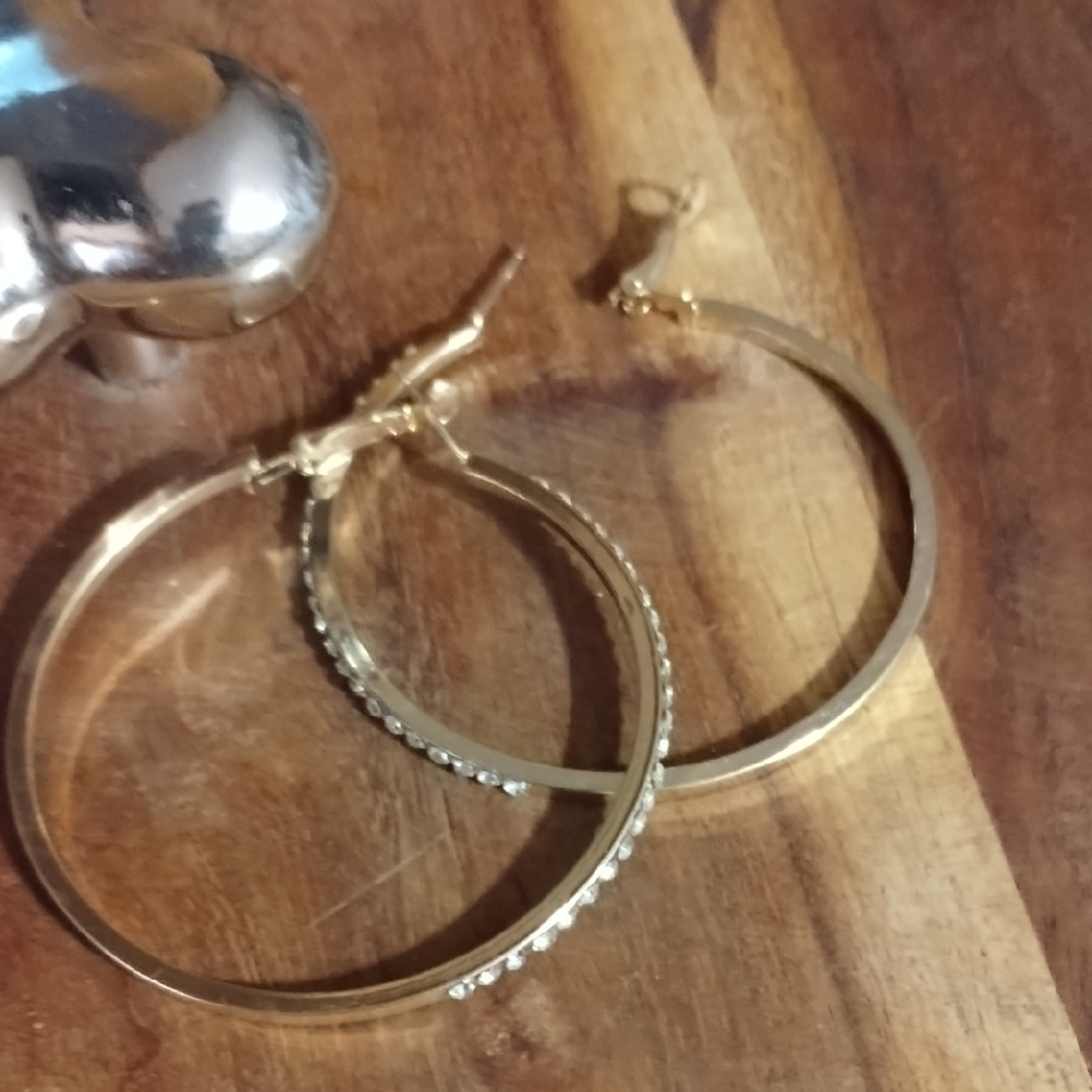 Gold Tone Hoop Earrings